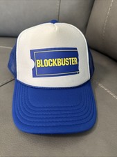 Vintage Blockbuster Video Hat Trucker Cap 80s Mesh Hat Snap Back Hat Royal Blue
