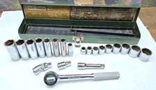Vintage S-k Tools 4521 38 Drive Socket Set 21 Pc With Metal Box - Made In Usa