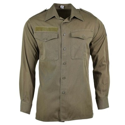 Original Österreichisches Bundesheer M65 Feldhemd Langarm Baumwollmischung Oliv