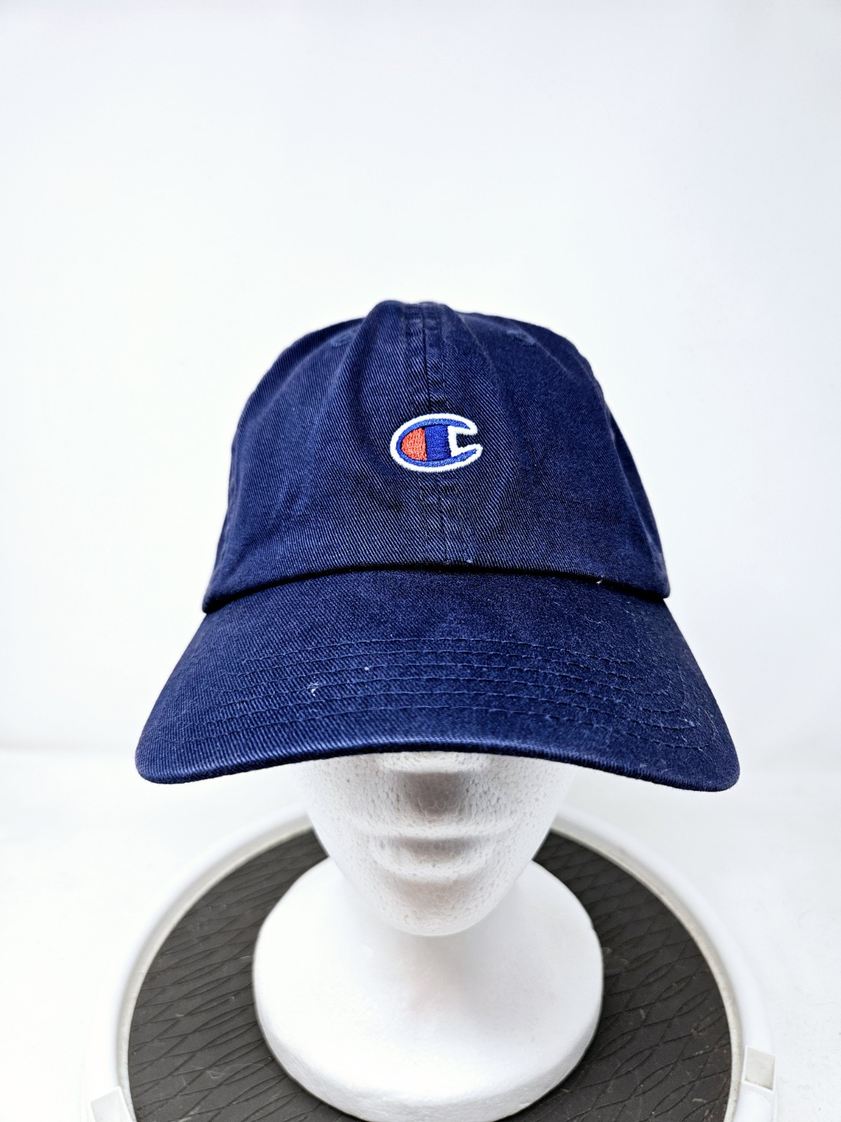 Champion Adjustable Blue 6-Panel Chino Dad Baseball Cap Y2K Style Fast Shipping