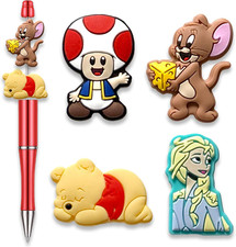 Cartoon Focal Beads for Pens, Cute Silicone Focal Beads for Making DIY Bead P...