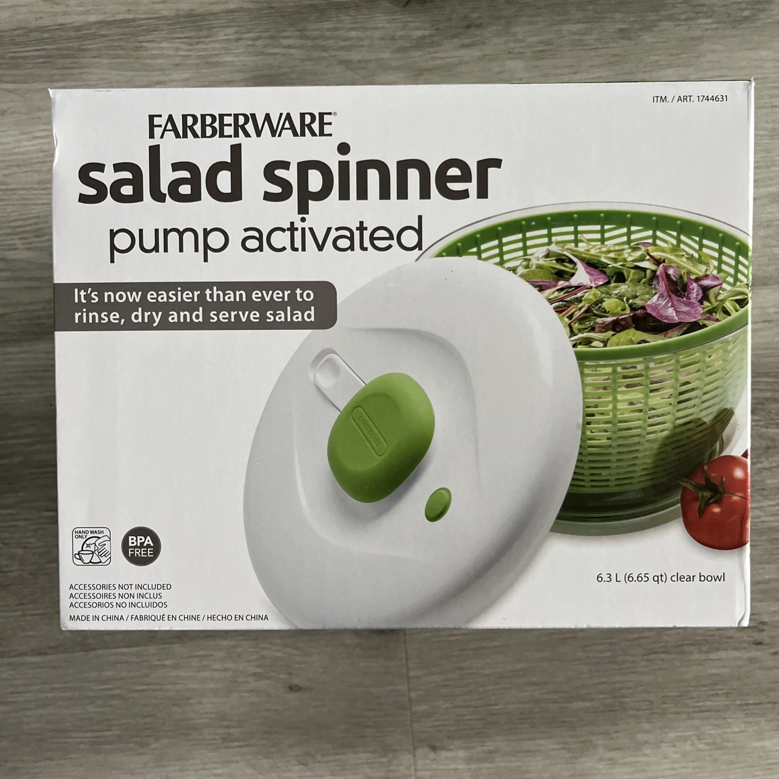 Farberware Large Pump Activated Salad Spinner - 6.65 Qt with Clear Bowl
Opens in a new window or tab
