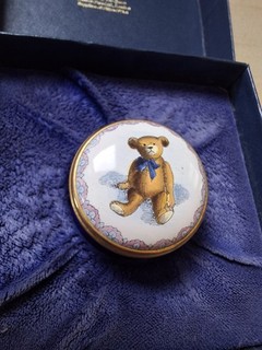 Halcyon Days Enamel Trinket Box The Original Teddy Bear 1903 Smithsonian Boxed