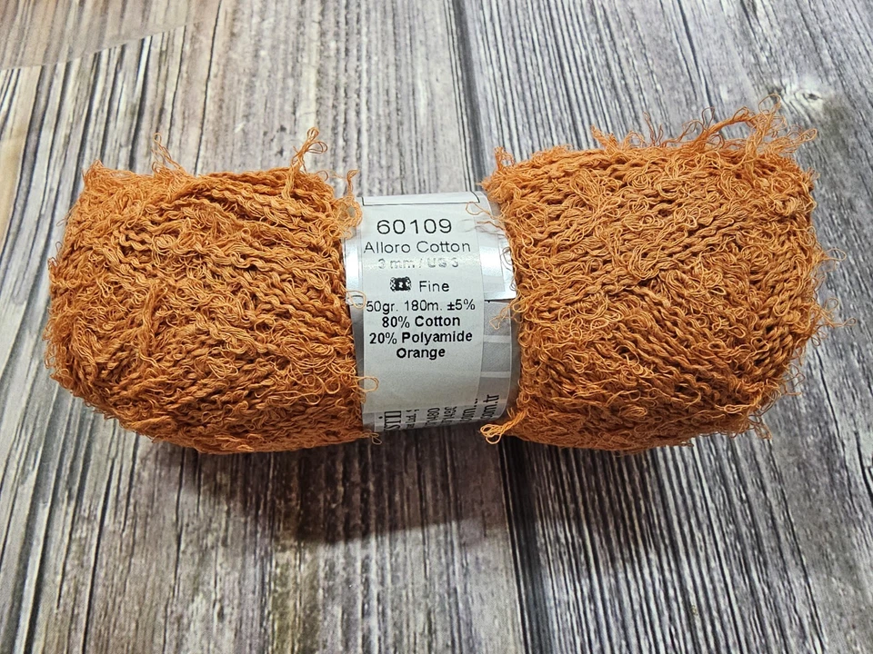 ЛОТ ИЗ 8 пряжи льда Alloro хлопок текстурированная пряжа, оранжевый (198 ярдов ea) #60109 - Изображение 2 из 4
