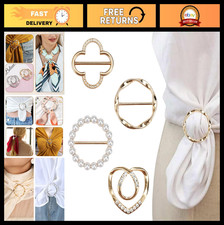 4PCS Metal Scarf Ring Clips - T-Shirt Tie Clips for Women, Fashion Shirt Buckles