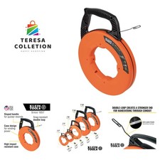 Electrical Fish Tape, Steel Wire Puller with Double Loop Tip, Optimized Housi...