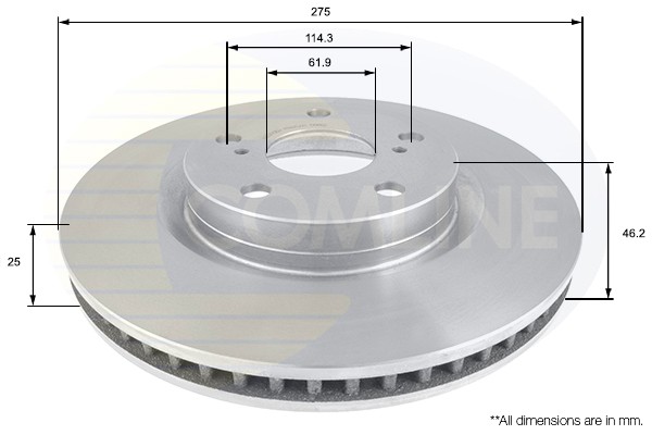 2 PCS COMLINE ADC01136V Brake Disc