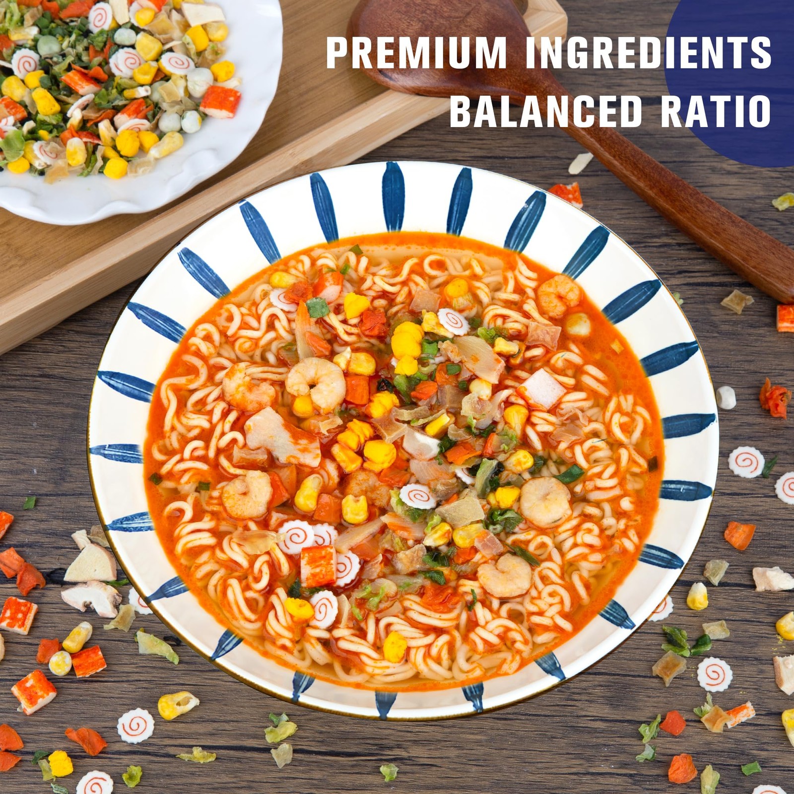Vegetable Ramen Toppings Mix 14Oz, 12 Ingredient Dried Veggie Blend