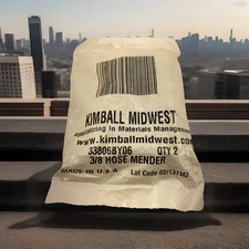 2 - KIMBALL MIDWEST 33806BY06 3/8” MENDER 3/8” HOSE  COUPLER BRASS AIR LINE 338B