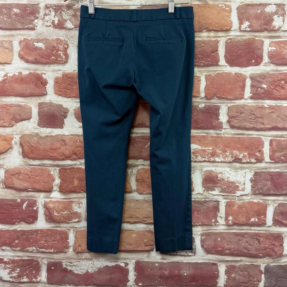Banana Republic Sloan Pants Womens 0 Petite Teal Blue Ankle Slim Stretchy Zip Up - Image 2 of 4