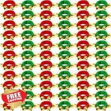 48 Pc Christmas Wrist Band Bells Red Green Music Party