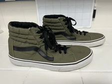VANS Sk8-Hi, Unisex Size US Mens 8.5 Women’s 10, OD Green Canvas With Black Trim
