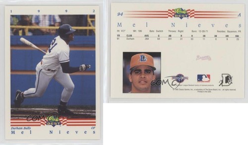 1992 Classic Best Minor League Melvin Nieves Mel Nieves #94 0q1p - Picture 3 of 3