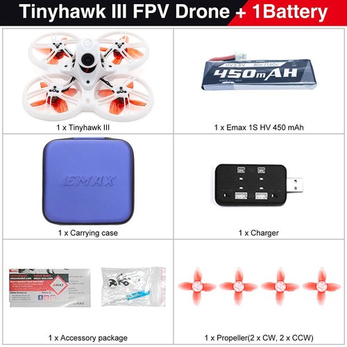 Emax Tinyhawk 3 III FPV Drone RTF Starter Racing Cuadricóptero Gafas Transmisor - Imagen 11 de 17