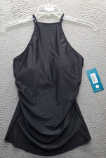 Hapari Tankini Swim Top Womens Medium Black S...