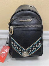 American Bling Concealed Carry Sling Back Purse Black NWT