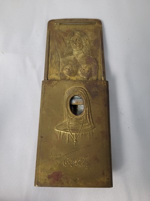 1915 Coca Cola Trans Pan Exposition Nude Nun Cigar Cutter Buckle