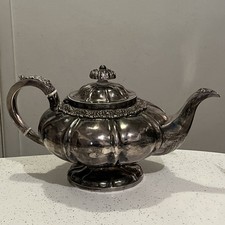 Antique Sheffield England Cooper Brothers & Sons Sterling Silver Plated Teapot