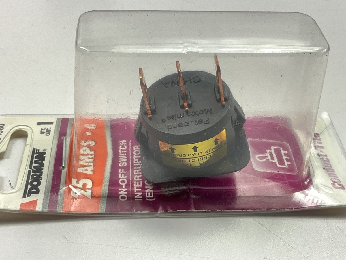 Dorman 84880 Rocker Switch - Black Body/Red LED Glow - Round Style