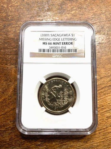 2009  NGC MS66 SACAGAWEA *ERROR $1.00 COIN*  "MISSING EDGE LETTERING"!!!