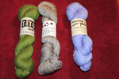 Holiday Yarns Flock Sock Titus Chevin Uncommon thread posh fingering lot of 3