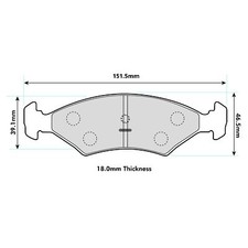 Ferodo DS3000 Front Brake Pads For Ford Orion 1.3 1986>1990 - FCP206R