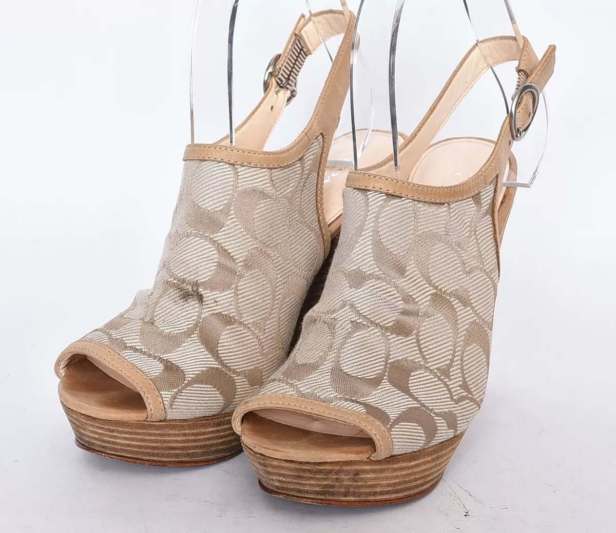 Coach peep toe best sale wedge