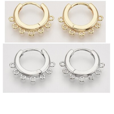 Brass Huggie Hoop Earring Findings with Loop 18.5 x 6mm wide 2.5mm thick. 1 pair