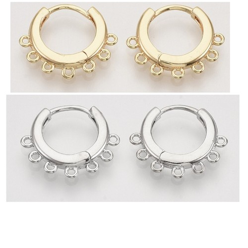 Messing Huggie Creolen Fundstücke mit Schlaufe 18,5 mm lang 16 mm breit, 2,5 mm dick - Bild 1 von 9