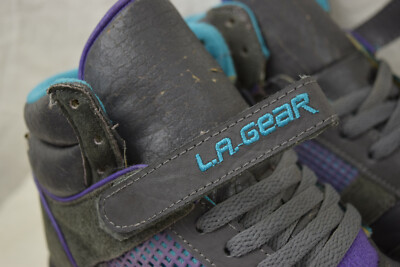 Vintage 80s 90s L.A. GEAR Hiker Hi OG Mens 6 Womens 8 Gray Suede