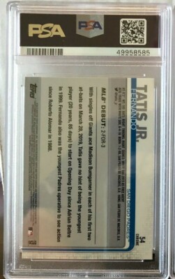 2019 TOPPS CHROME #54 FERNANDO TATIS JR. UPDATE PINK REFRACTOR PSA