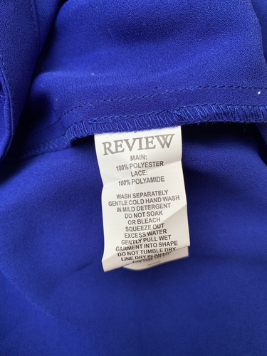 REVIEW Size 10 Womens NWT Cobal Blue Baker Blouse Long Sleeve Lace Detail - Picture 14 of 15