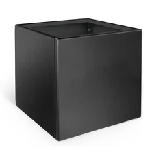 16Inch Square Corten Steel Planter Cube Matte Black Metal Flower Box  for Yard
