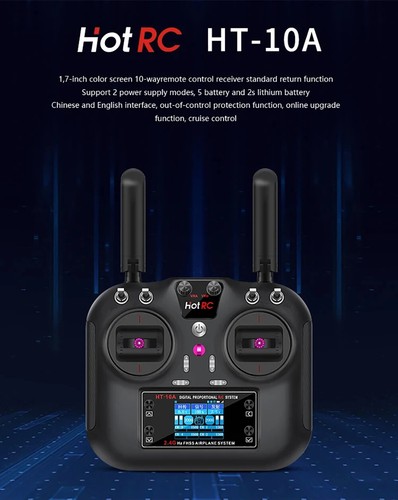 HotRC HT-10A 2.4GHz 10CH 10A RC Transmitter PWM FHSS F-10A Receiver Radio System - Picture 11 of 33