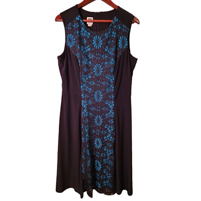 Anne Klein Dress Womens Size 14 Lace Overlay Black Blue | eBay Anne Klein Dress Womens Size 14 Lace Overlay Black Blue | eBay