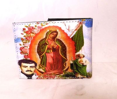 Virgin Mary Wallet Guadalupe print Bi-fold Genuine Leather Men's Wallet 