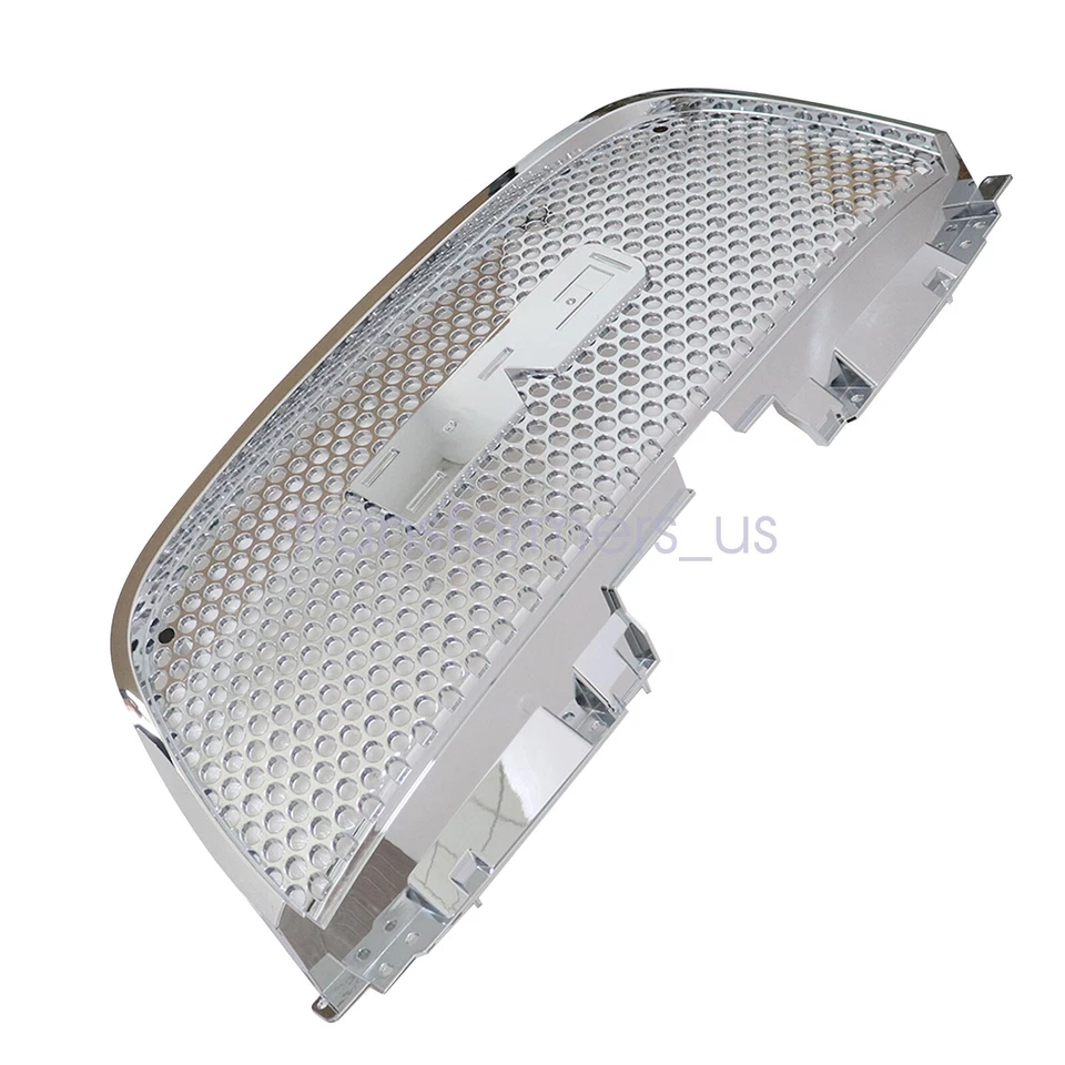 Parrilla de parachoques delantera de malla de orificio redondo cromada para GMC Yukon Denali 2007-14 Foto 3 de 4