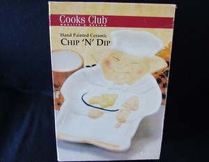 Cooks Club Chip N Dip. Hand Painted