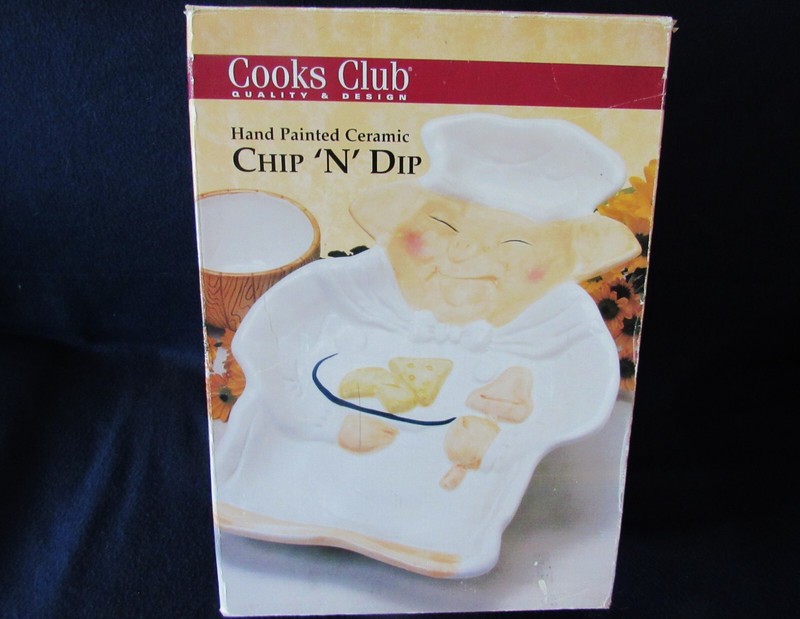 Cooks Club Chip N Dip. Hand Painted