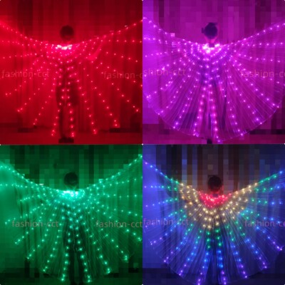 LED Isis Wing Belly Dance Performance Light Up Angel Wing Cosplay Wings 8 Colors