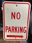 Vintage Retired NO PARKING Sign Road Street 18" x 12" Metal Gas Oil
