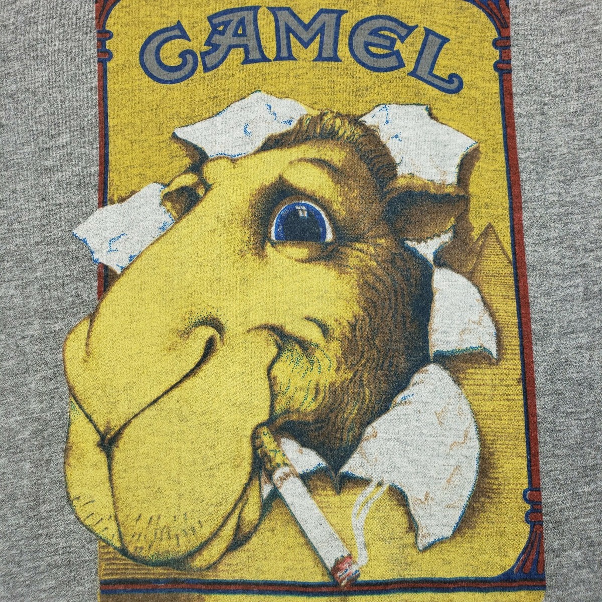 Vintage 1983 Joe Camel Cigarettes Heather Gray Single Stitch Shirt