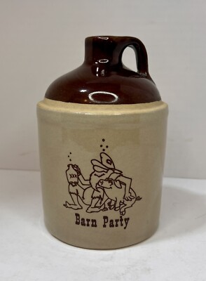 Vintage Alpha Phi Sorority BARN PARTY 10-26-1985 Crock Mini Jug Hillbilly & Pig