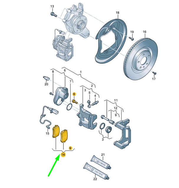 AUDI A4 B9 REAR WHEEL BRAKE PADS SET 8W0698451BJ for sale online eBay