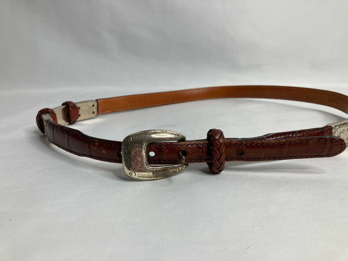 Brighton Brown Leather Belt with Ornate Silver Buckle L Brighton Men main image 3