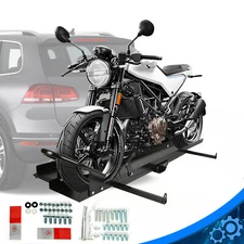 600 LBS Heavy Duty Motorcycle Carrier Dirt Bike Rack Hitch Mount Hauler w/ Ramp