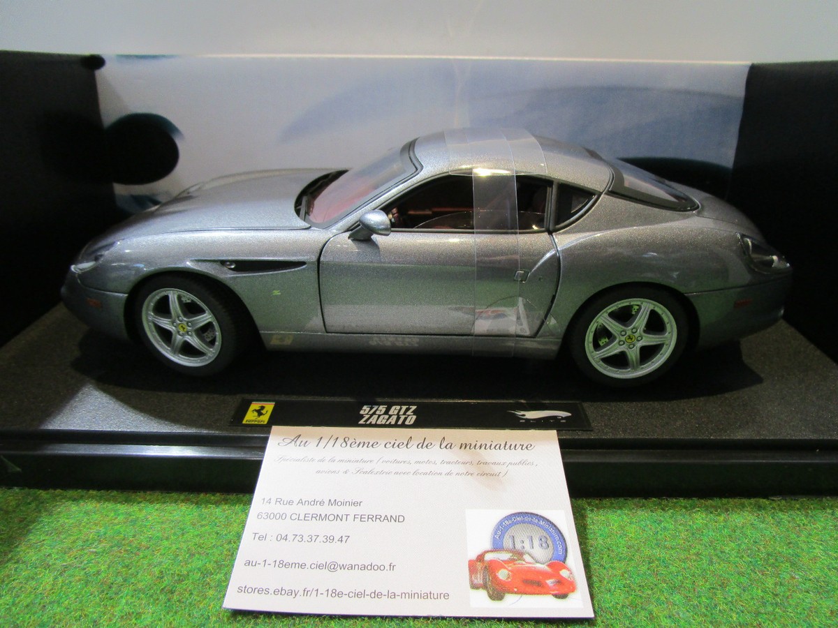 FERRARI 575 GTZ ZAGATO gris au 1/18 de HOT WHEELS ELITE P9915