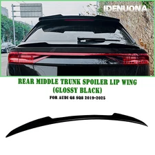 Rear Trunk Spoiler Lip Wing Middle Lid For Audi Q8 SQ8 2019-25 20 21 Gloss Black