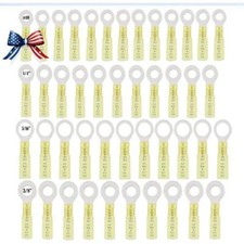 M5 M6 M8 M10 Heat Shrink Ring Connectors 12-10 Gauge Marine Wire Crimp Terminals