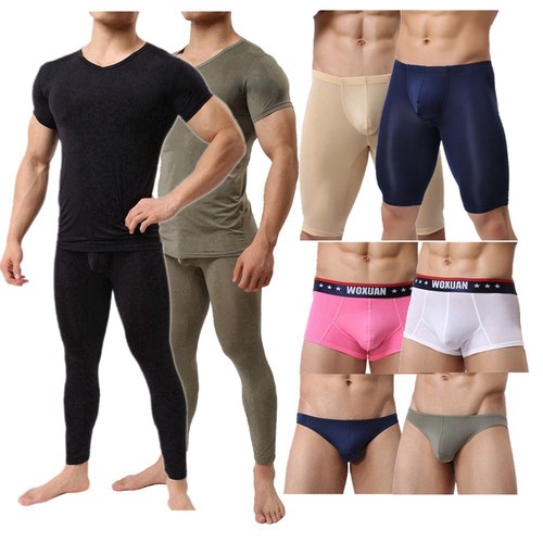 Smooth Men's Bodybuilding Top Shirt Long Pants Boxers Shorts Briefs Underwear - Picture 1 of 15